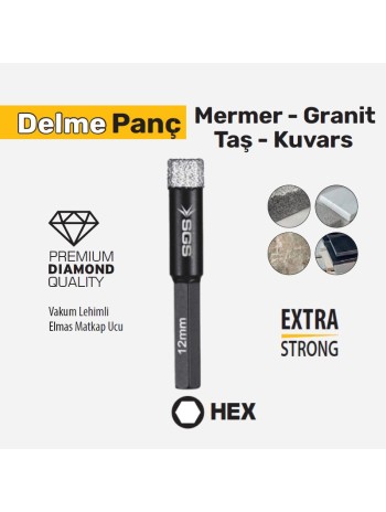 Sgs 12 mm Elmas Uç Hex Seramik, Mermer Delici